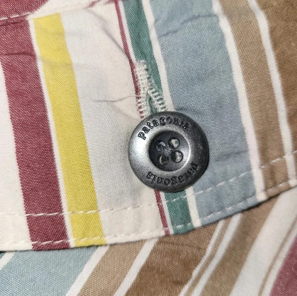 Patagonia Striped Skirt Drawstring Waist Pockets Size Large Cottagecore - Picture 6 of 9